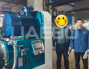 湖州某新材料有限公司100L砂磨機(jī)調(diào)試成功
